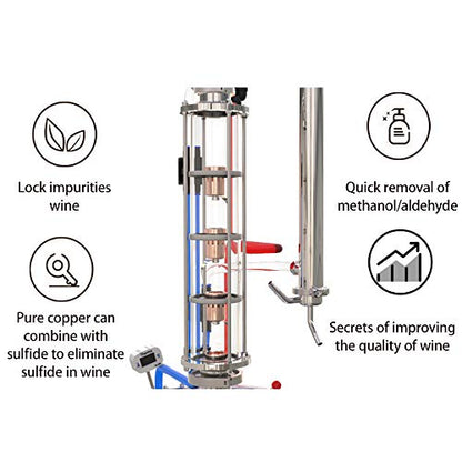 YUEWO 5.8Gal/22Litres Stainless Steel Still Wine Making Kit Water Distiller Home Brewing Kit for DIY Whisky Wine Brandy Gin Vodka Alcohol (Produce 92% ABV) - size: CT-5.8Gal 22Litres