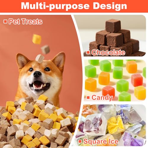Square Chocolate Mold, 100 Cavities Mini Square Candy Molds | Non-stick Small Rectangular Silicone Gummy Molds Bite Size for Caramels, Jelly, Ice Cubes, Pet Treats, Hard Candy - color: 100 Cavity Small Square Mold