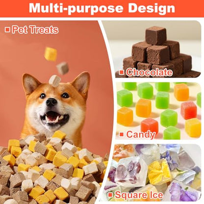 Square Chocolate Mold, 100 Cavities Mini Square Candy Molds | Non-stick Small Rectangular Silicone Gummy Molds Bite Size for Caramels, Jelly, Ice Cubes, Pet Treats, Hard Candy - color: 100 Cavity Small Square Mold