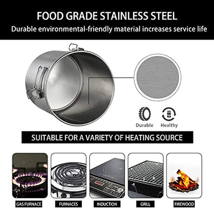 YUEWO 2 Pots Stainless Steel Still 5Gal/20Liters Water Alcohol Distiller Home Brew Kit Wine Making Supplies for DIY Brandy Whisky Vodka Distilled Water, Silver - size: 5 Gal 20 Litres