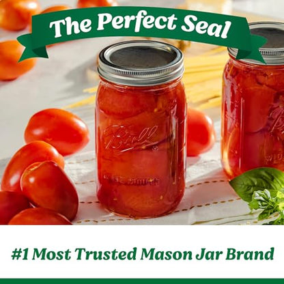 Ball Wide Mouth Quart 32oz. Glass Mason Jar with Lids and Bands, 8 Count - size: 32oz (8-pack)