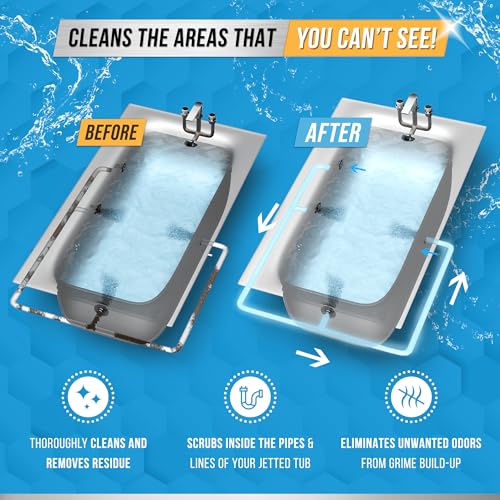 ACTIVE Jetted Tub Cleaner Bathtub Cleaning - 32oz (8 Uses) Bath Jet Cleaner For Whirlpool & Spa Bath System, Compatible with Jacuzzi Jets, Whirl Tubs, Professional Septic Safe Solution - Made in USA - style: 32oz Liquid