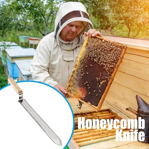 Uncapping Beekeeping Cutter – Stainless Steel Serrated Blade, Honey Bee Cutter, Hive Hand Tool | Beekeeper Equipment for Easy Honey Extraction, Durable Uncapping Tool for Frames, Wax Removal - color: Double sided
