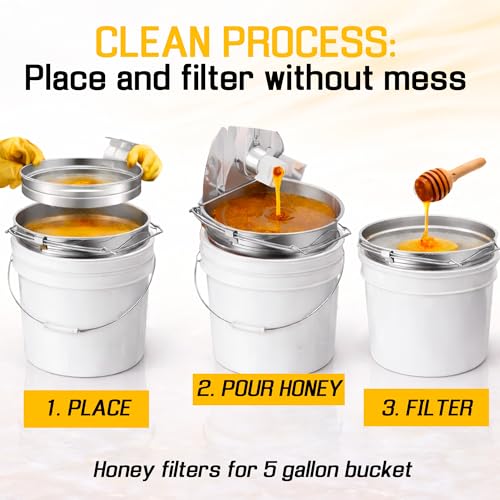 SunVara Parent Honey Strainer Filter Honey Filter 2 Piece Honey Double Strainer Honey Extractor Equipment (Strainer Filter) - style: Strainer Filter