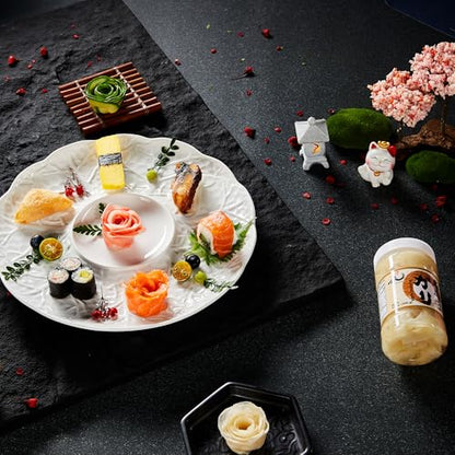 YUHO DIY Sushi Ingredients Kit with Rolling Mat Foods Making Kit Rice Ginger Seaweed Nori Wasabi Soy Sauce with Molds