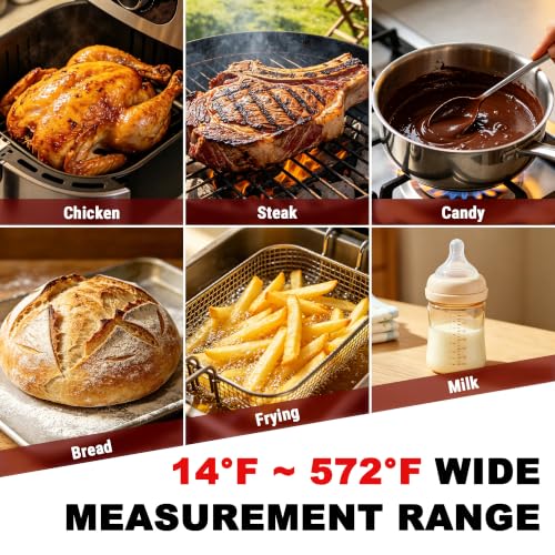 TempPro TempSwift 0.5 Sec Instant Read Meat Thermometer Digital | Cooking Thermometer with Backlit Display, Pop-Up Meat Probe, Food Thermometer for Grill BBQ Smoker Fry Candy, NSF Certified