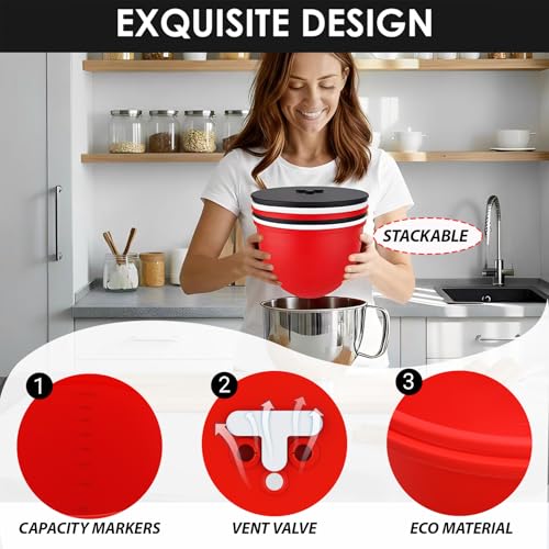 Silicone Bowl Liners for KitchenAid 5 Qt Tilt-Head Stand Mixers with Lids, Extra-Thick Food Grade Silicone, Dishwasher Safe, Scratch & Noise Reduction, Not for Bowl-Lift Models (Red) - color: Red
