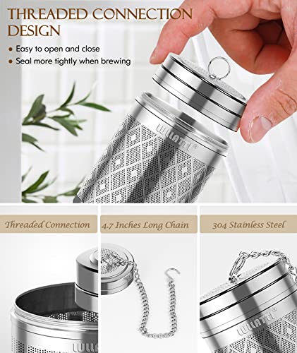Tea Infuser (1 Pack), Extra Fine Mesh Loose Leaf Tea Steeper with Diamond Pattern & Extended Long Chain, 18/8 Stainless Steel Tea Ball Strainer for Brewing All Kinds of Tea - color: 1 Pack, size: Small-Diamond