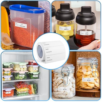 500 Pcs Freezer Labels, 1 x 3 Inch Refrigerator Food Label Stickers, No Residue, Easy Peel Off, Water & Oil Resistant, Labels for Food, Freezer Bags, Jars, and Containers - size: 500 Pcs Printed Labels (1 x 3 Inch)