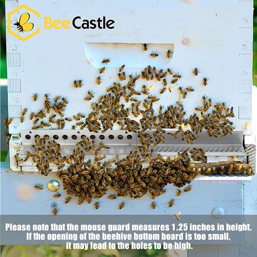 BeeCastle 4PCS Beehive Entrance Reducer and Mouse Guard,Beehive Sliding Mouse Guards for 8 or 10 Frame Bee Hive,No-Rust Stainless Steel Beekeeping Suppiles