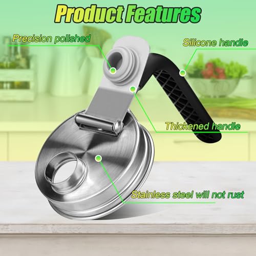 Mason Jar Pour Spout Lid Stainless Steel with Handle, Regular Mouth Pour Spout Flip Cap Lids for Mason Jars, Anticracking Leak Proof Seal Cover Airtight for Drinking Salad Dressing Food Storing(2PCS) - style: Regular Mouth Stainless Steel Lid with Handle