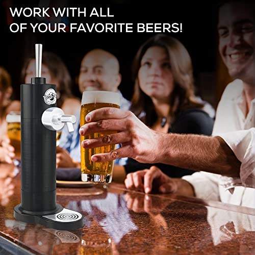 Richard Bergendi Home Draught Beer Pump, Beer kegerator, Beer Tap, Draft Beer Dispenser, Portable Mini Keg For All Can Beers, Ale, Birthday Gift for Men, Husband, Dad, Son, Beer Gifts For Men Black