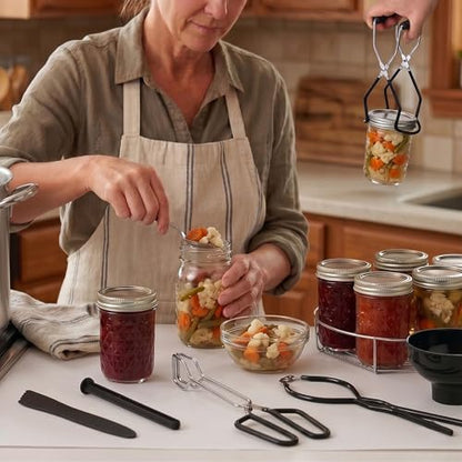 Canning Supplies Starter Kit Canner Tools for Water Bath and Pressure Canning Utensil Set includes Jar Lifter, Tongs, Funnel, Wrench, Lid Lifter for Beginners - color: Canning supplies kits