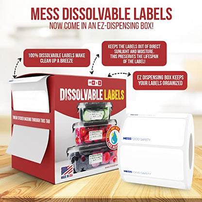 Dissolvable Food Labels, Blank, 1x2 in, 500/Roll, Canning Mason Jar Labels - size: 1x2"