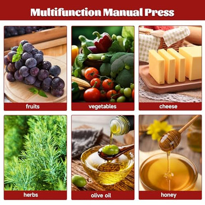 3L/0.8Gal Fruit Wine Press Stainless Steel Barrels Manual Juice Maker Cider Apple Grape Tincture Vegetables Honey Olive Oil Making Press with T-Handle for Herb Vegetables Outdoor & Home Kitchen Use - size: 3L/0.8Gallon with T-shaped