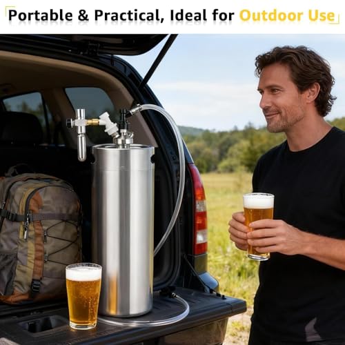 5 FT Ball Lock Beer Line Assembly - Food Grade PVC Corny Keg Beer Line with Picnic Tap Faucet Ball Lock Disconnect Liquid for for Corny Keg Ball Lock Keg Beer Dispenser Homebrew