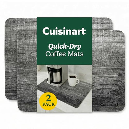 Cuisinart Coffee Mat for Countertop (2 Pack)-Quick-Dry Absorbent Coffee Bar Mat for Espresso Machines & Brew Stations, Also Use as a Dish Drying Mat on Kitchen Counter, Non-Slip, Easy Care, 15” x 20” - color: Charcoal