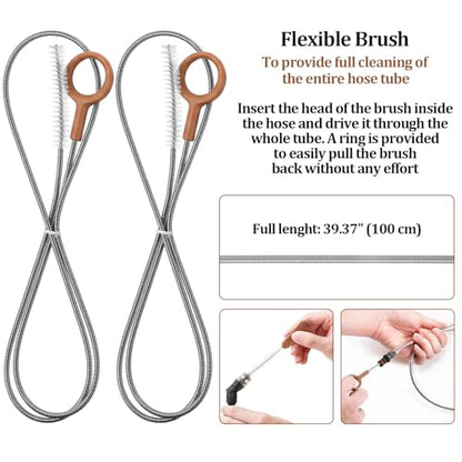 Patelai 8 in 1 Hydration Bladder Cleaning Kit Includes 3 Different Brushes and Drying Collapsible Bladder Frame, Water Reservoir Backpack Cleaning Kit - color: Brown