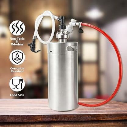 20FT Beer Line Tubing Draft Beer Keg Faucet Tubing 3/16" ID 7/16" OD Clear Vinyl PVC Line with 4PCS Hose Clamps Good Grade Hose for Ball Lock, Keg Regulator, Wine Making by GWENBHMTOOL - color: Clear