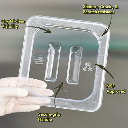 CURTA 4-Pack 1/2 Size 4" Deep NSF Polycarbonate Food Pans with Handled Lids & Drain Trays | Dishwasher & Freezer Safe Clear Container for Prep Tables, Buffet, Salad Bar, Commercial & Home Kitchen - color: 1/2 Size, size: 4" Deep Pan with Lid