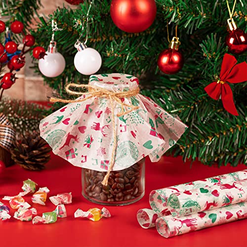 100 Pcs Christmas Wax Paper for Food, Wax Paper Sheets Deli Paper Sandwich Wrap Candy Cookies Wraps, Waterproof Oil-proof Picnic Basket Liners with Reindeer Pattern for Kitchen Handmade Food - color: Reindeer