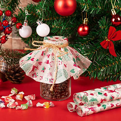 100 Pcs Christmas Wax Paper for Food, Wax Paper Sheets Deli Paper Sandwich Wrap Candy Cookies Wraps, Waterproof Oil-proof Picnic Basket Liners with Reindeer Pattern for Kitchen Handmade Food - color: Reindeer