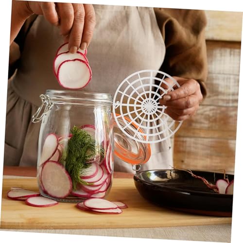 Healifty 5pcs Fermentation Weights Pickle Jar Press Plates with Round Mesh for Kimchi Vegetable Fermenting Canning Supplies Multifunctional Press Rack for Easy Pickle and Sauerkraut