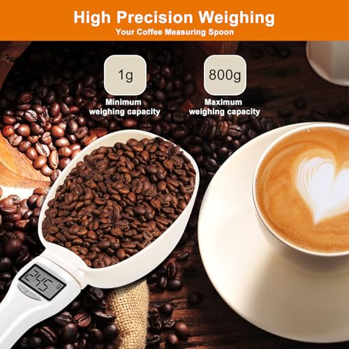 Digital Measuring Spoon, Weighing Food Measuring Scoop Scale, LCD Electronic Food Scale for Kitchen Gadget, Baking Cooking Coffee, Pet Dog Cat Food, High Precision Grams Measuring Cup, Mom Dad Gifts
