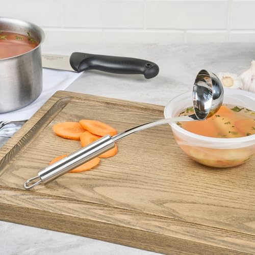 Restaurantware Stainless Steel Sauce Ladle - German Standard Gravy Ladle with Ergonomic Handle, Dishwasher Safe - Small Ladle For Serving Soups, Dressings, Sauces - style: Steel Sauce Ladle