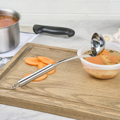 Restaurantware Stainless Steel Sauce Ladle - German Standard Gravy Ladle with Ergonomic Handle, Dishwasher Safe - Small Ladle For Serving Soups, Dressings, Sauces - style: Steel Sauce Ladle