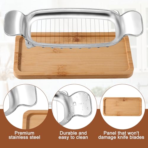 lasuroa Stainless Steel Cheese Cutter and Butter Slicer - Multifunctional Kitchen Food Tool for Block Cheeses and Butter - style: Butter Slicer+Trays