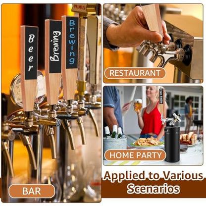 2PCS Wood Beer Tap Handle Keg Handle 3/8"-16 UNC thread Keg Tap Handle Beech Tap Handles for Kegerator Beer Faucet with 3PCS Pen - size: 2PCS-Beech Wood Handles