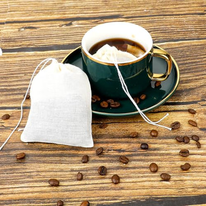 Spice Bags for Cooking, 30PCS Muslin Drawstring Soap Bags Reusable Empty Tea Bags for Loose Tea Sachet Bags Cheese Cloth Bags for Straining 3x4 Inch