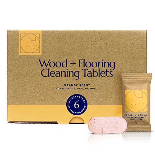 CLEANOMIC Wood and Flooring Cleaning Tablets (6 Pack) - All-Purpose Multi-Surface Household Cleaner Tablets (Orange Scent) - size: 6 Count (Pack of 1)