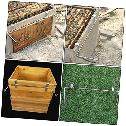 Yardwe 2pcs Bee Box Shelf Metal Stand Metal Clothing Rack Metal Storage Rack Storage Shelf for Bee Houses Beehive Storage Rack Nest Frame Stainless Steel Lift Silver Beehive Holder