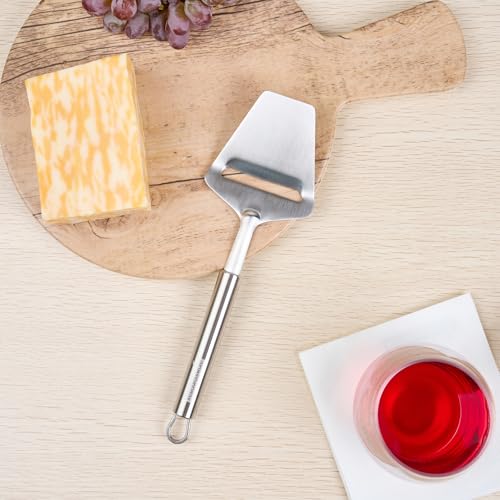 Restaurantware Stainless Steel Handheld Cheese Slicer - German Standard Cheese Cutter with Sharp Blades, Dishwasher Safe - Heavy Duty Plane Cutter for Butter, Parmesan, Cheddar