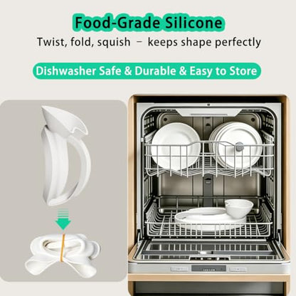 Silicone Flour Funnel with Pouring Shield for KitchenAid 4.5-5QT Mixer - color: White
