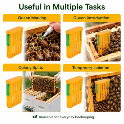 Queen Bee Catcher Cage Plastic Beekeeping Ventilated Clip 10PCS | Queen Bee Catcher Cage, Plastic Beekeeping Clip, Ventilated Design, Secure Grip, Reusable Tool, Set of 10
