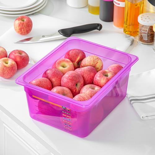 Restaurantware Food Storage Container 1 Pack of 9.5 qt Plastic Stackable Microwave-Safe Bin Dishwasher Safe Freezer Safe Purple Containers for Kitchen Storage - size: Half Size
