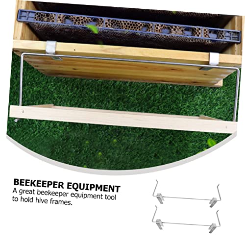 Happyyami 4 Pcs Bee Box Shelf Hive Stand Storage Shelf for Bee Houses Beehive Frame Holder Stainless Hive 2 Beehive Lifter Apiarist Tool Beekeeping Frame Gripper Bucket Rack Stainless Steel