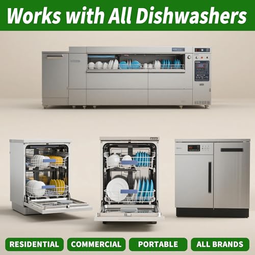 Dishwasher Cleaner and Deodorizer Tablets-12 Pack, Heavy Duty Deep Cleaning Descaler Pods for Dish Washer Machine, Removes Limescale, Odor, Grease, and Hard Water Stains, Septic Safe