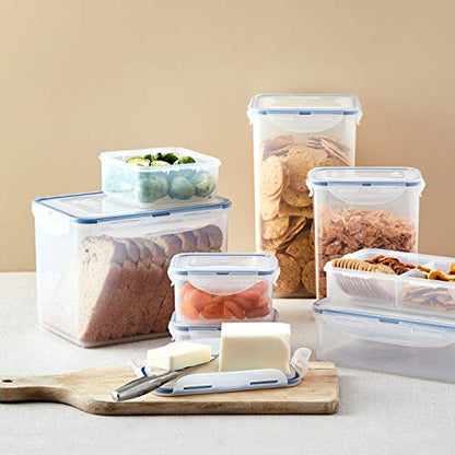 LOCK & LOCK LocknLock Easy Essentials Airtight Rectangular Tall Food Storage Container 7.61 Cup, 4 Piece, Clear - size: 4 Piece Set