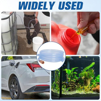 wadoy Shaker Siphon Hose 1/2",Gas Siphon Pump for Gasoline/Fuel/Water Transfer,Safety Self Priming Hose (10ft) - size: 10FT