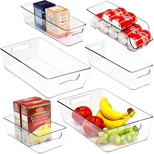 Simple Houseware Refrigerator Storage Organizer Bins, Assorted Set of 6 - size: 6 Pack - Assorted Sizes