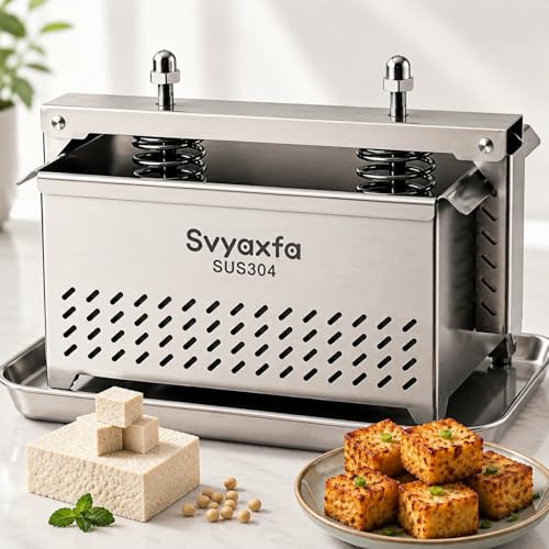 Tofu Press Stainless Steel, 304 Stainless Steel Paneer Maker & Cheese Press | Adjustable Pressure Tofu Presser for Firm & Extra Firm Tofu, Dishwasher Safe, BPA Free - size: 8.6*5.5
