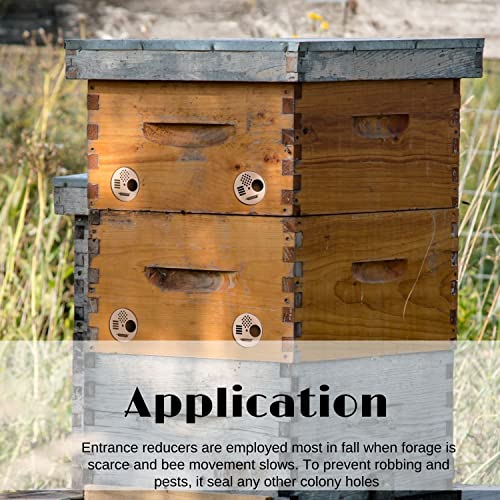 Flexzion Bee Hive Nuc Box Entrance Gate - 6 PCS 2.6 Inch Stainless Steel Bee Hive Entrance Disc & Bee Door with 4 Access Modes - Bee Hive Entrance Gate Disc for Nucleus & Full-Sized Hives - size: 6 pcs