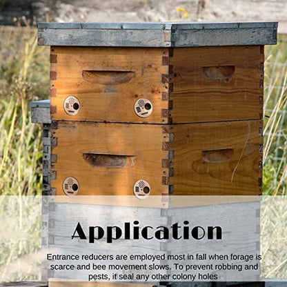 Flexzion Bee Hive Nuc Box Entrance Gate - 6 PCS 2.6 Inch Stainless Steel Bee Hive Entrance Disc & Bee Door with 4 Access Modes - Bee Hive Entrance Gate Disc for Nucleus & Full-Sized Hives - size: 6 pcs