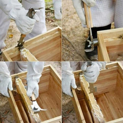 Multipurpose Bee Hive Tool with Wooden Handle Bee Tools for Beekeeping Professional Beekeeping Equipment