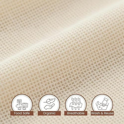 Cheesecloth, 6 Pack Reusable Unbleached Cotton, 20x20 Inch, Fine Mesh for Straining, Cheese and Paneer Making