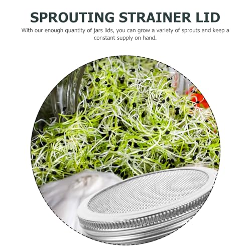 VALICLUD 4Pcs Stainless Steel Sprouting Jar Lids 70Mm Wide Mouth Mason Jar Screens Ventilation Covers for Growing Alfalfa Mung Bean Sprouts